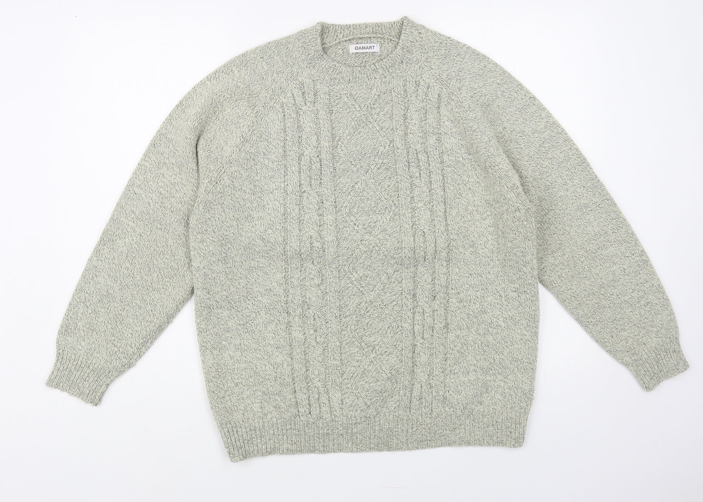 Damart Womens Grey Crew Neck Acrylic Pullover Jumper Size 14