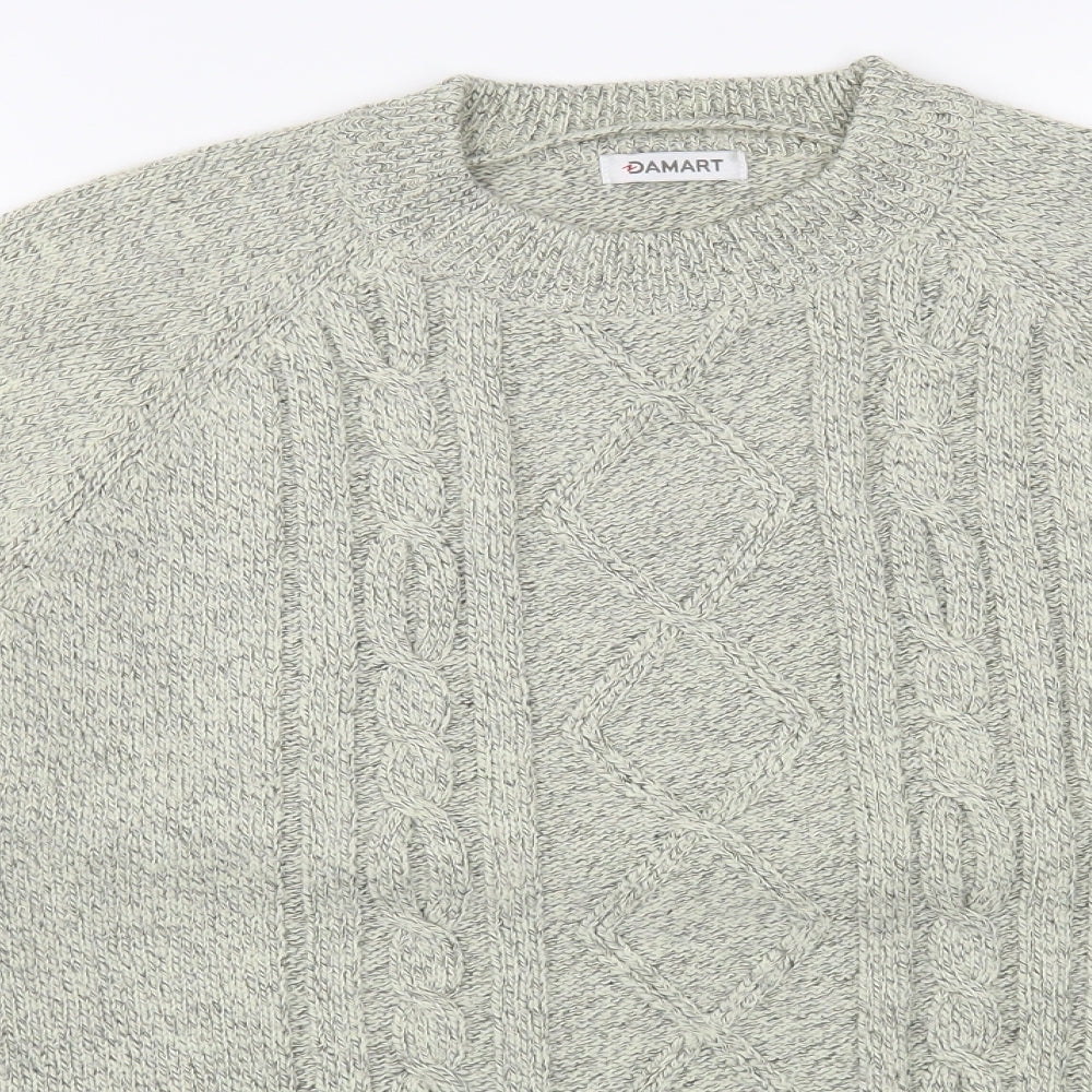 Damart Womens Grey Crew Neck Acrylic Pullover Jumper Size 14