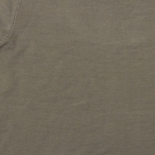 AMARANTO Womens Brown Scoop Neck Acrylic Pullover Jumper Size 14