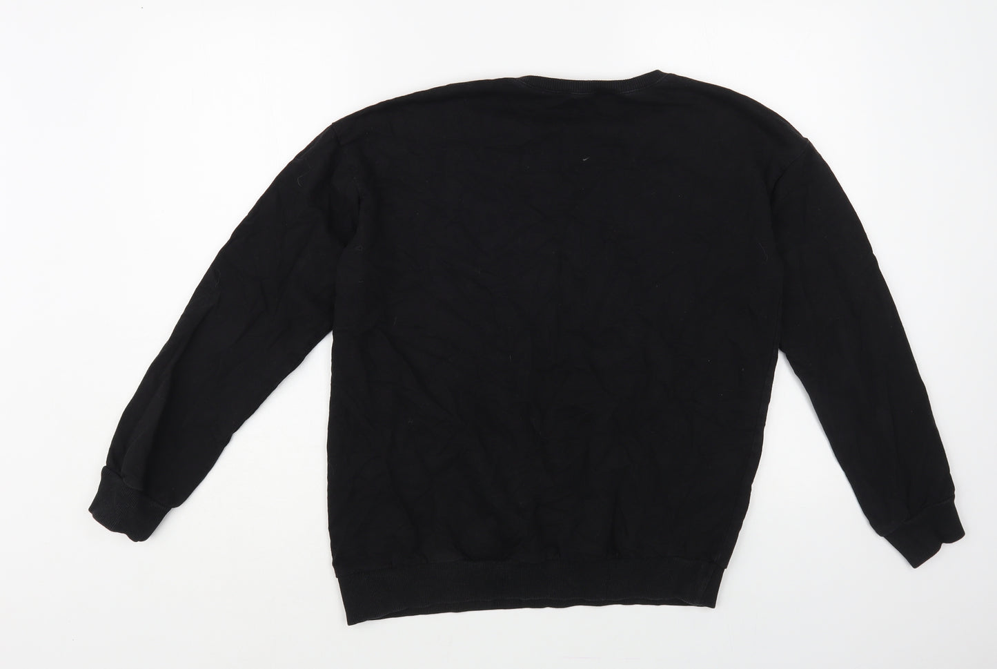 Select Womens Black Cotton Pullover Sweatshirt Size M Pullover - Embellished