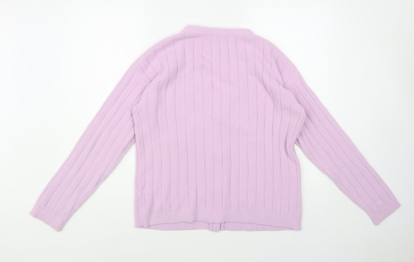 NEXT Womens Purple V-Neck Nylon Cardigan Jumper Size 14