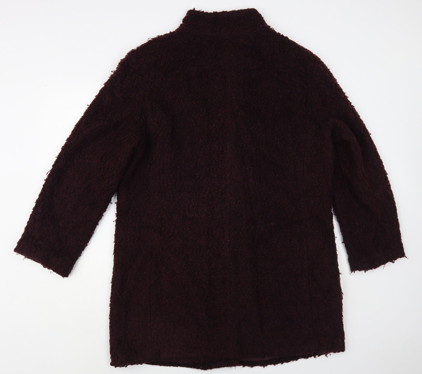 Isle Womens Purple Overcoat Coat Size L Button
