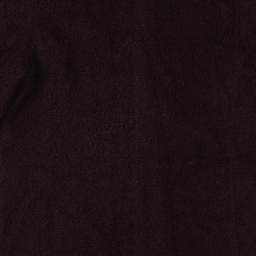 Isle Womens Purple Overcoat Coat Size L Button