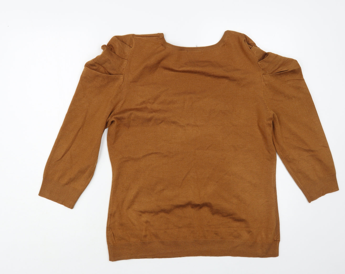 La Redoute Womens Brown Scoop Neck Acrylic Pullover Jumper Size L