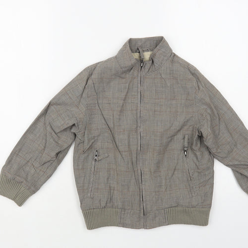 Marks and Spencer Boys Grey Plaid Bomber Jacket Jacket Size 5-6 Years Zip