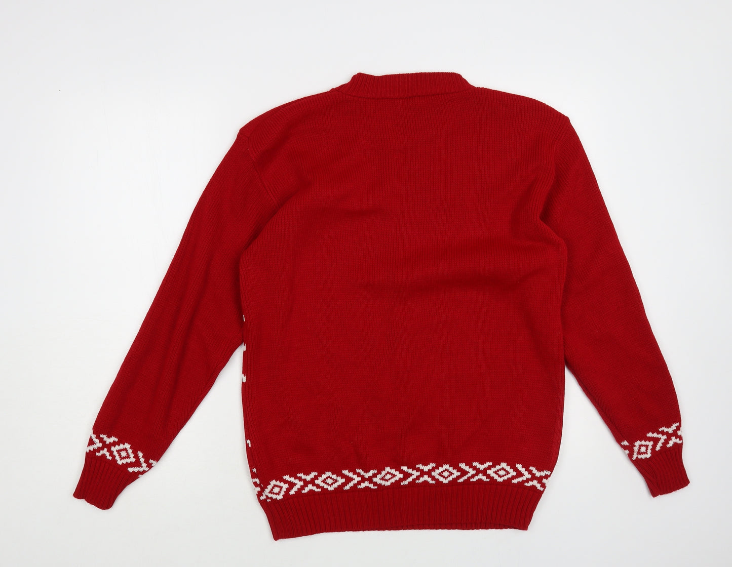 Sapphire Mens Red Crew Neck Acrylic Pullover Jumper Size M - Christmas Jumper