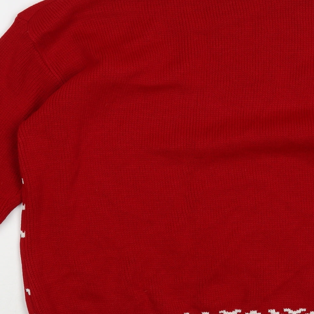 Sapphire Mens Red Crew Neck Acrylic Pullover Jumper Size M - Christmas Jumper