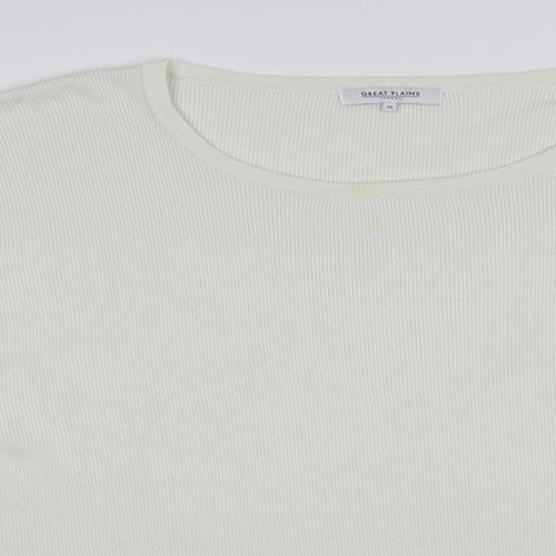 Great Plains Womens White Boat Neck Viscose Pullover Jumper Size XL