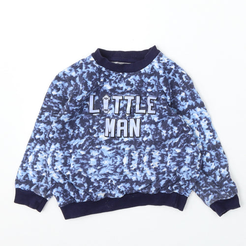 Studio Boys Blue Geometric Cotton Pullover Sweatshirt Size 5-6 Years - little man