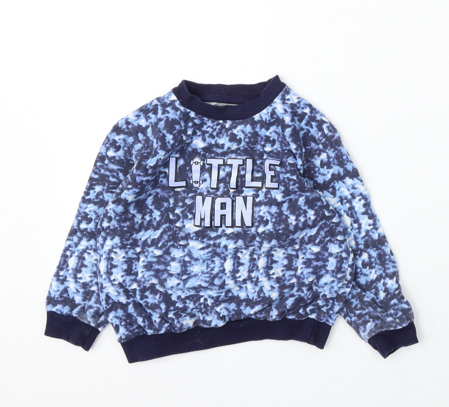Studio Boys Blue Geometric Cotton Pullover Sweatshirt Size 5-6 Years - little man