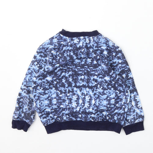 Studio Boys Blue Geometric Cotton Pullover Sweatshirt Size 5-6 Years - little man