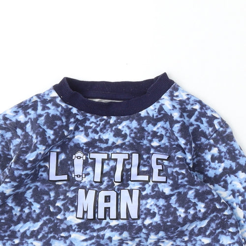 Studio Boys Blue Geometric Cotton Pullover Sweatshirt Size 5-6 Years - little man