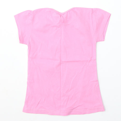 Star Life City Girls Pink Cotton Basic T-Shirt Size 8-9 Years Round Neck - Cats