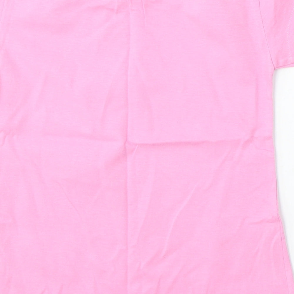 Star Life City Girls Pink Cotton Basic T-Shirt Size 8-9 Years Round Neck - Cats