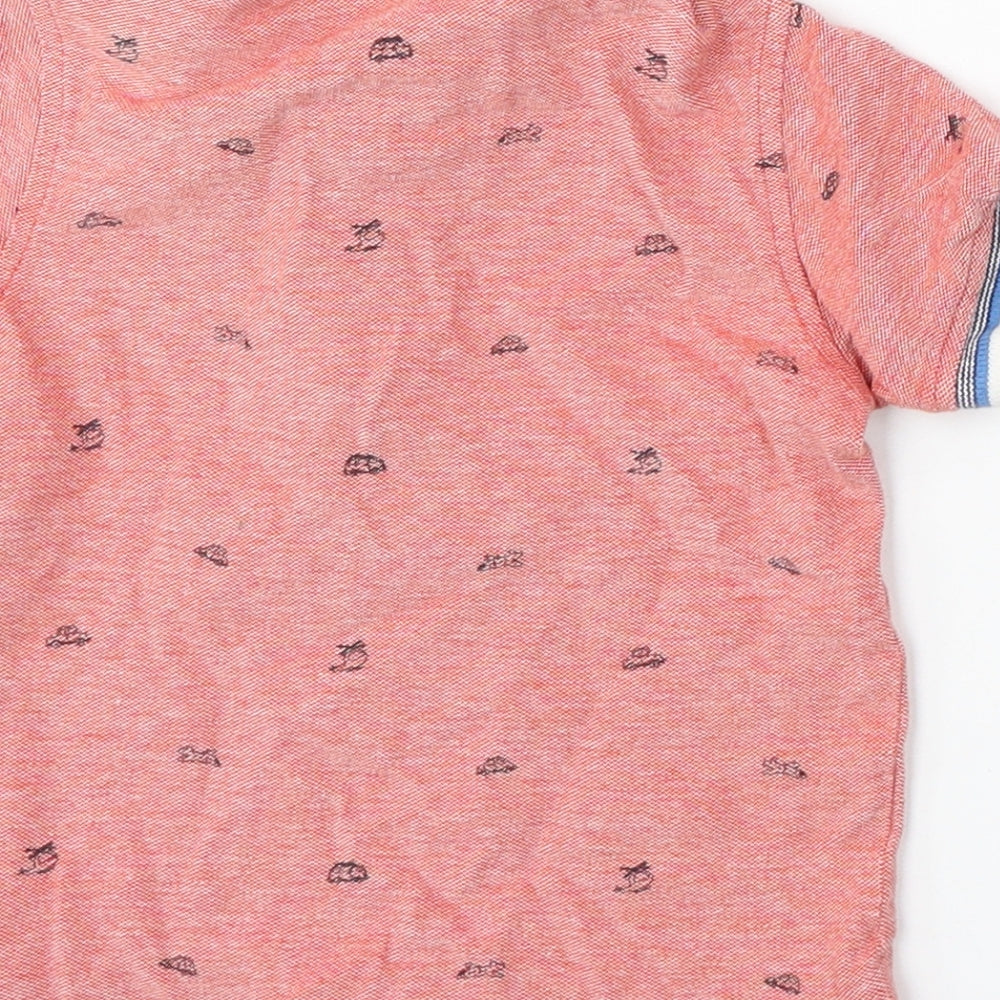 George Boys Pink Geometric Cotton Basic Polo Size 18-24 Months Collared Button - Transport