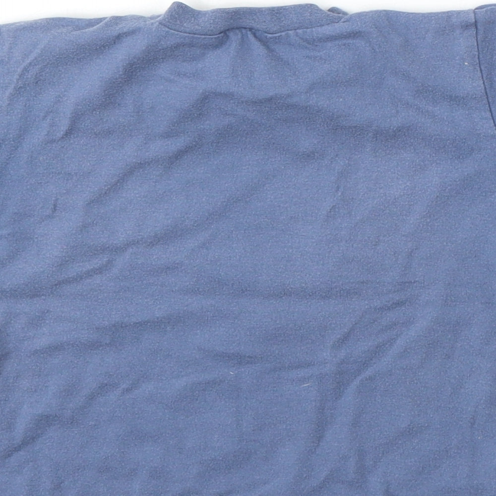 Preworn Boys Blue Cotton Basic T-Shirt Size 2 Years Round Neck