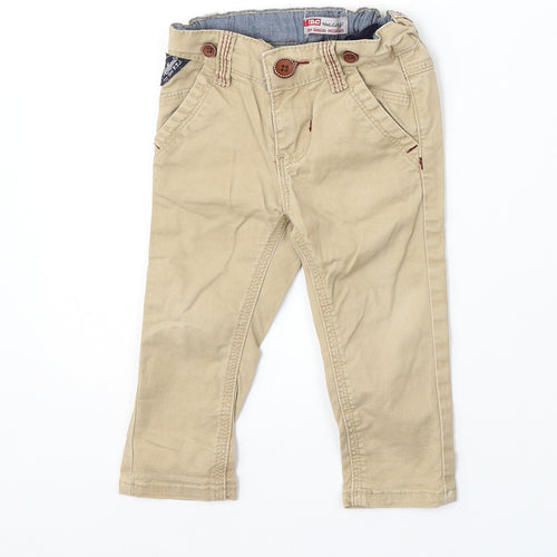 FDC Boys Beige Cotton Cargo Trousers Size 9-12 Months