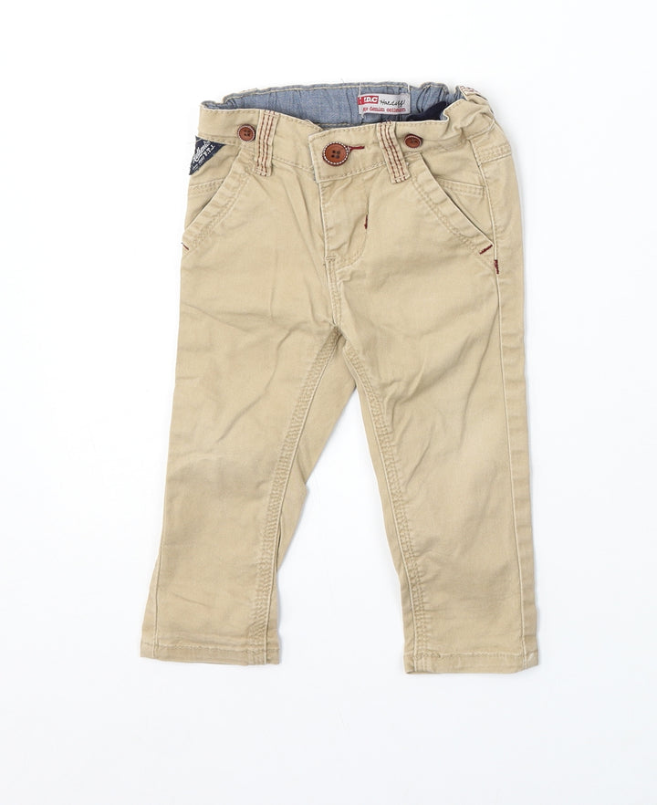 FDC Boys Beige Cotton Cargo Trousers Size 9-12 Months