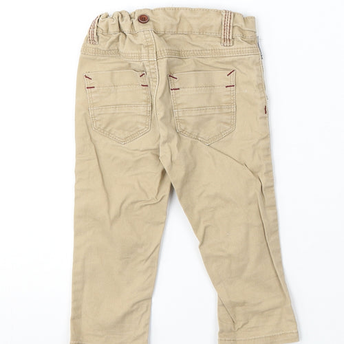 FDC Boys Beige Cotton Cargo Trousers Size 9-12 Months