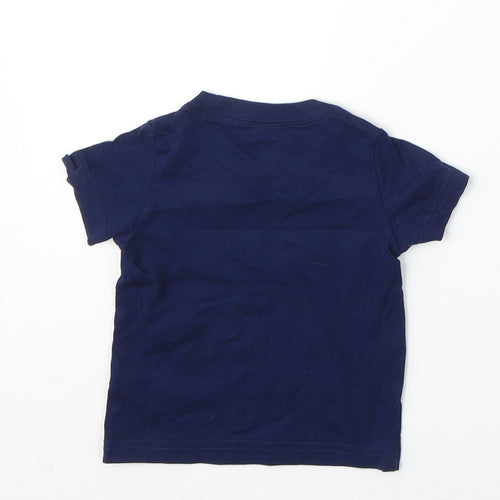 Child of Mine by Carter's Boys Blue Cotton Basic T-Shirt Size 12 Months Round Neck - Fire Engine