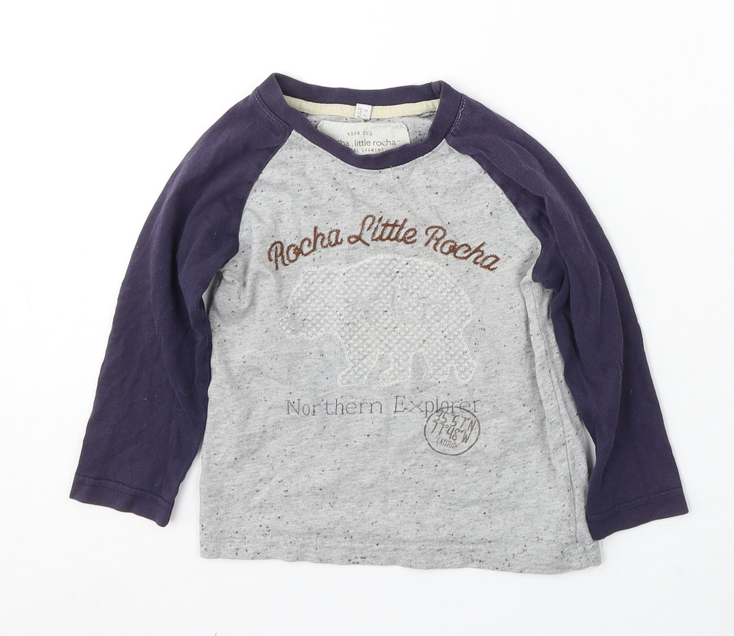 RJR.John Rocha Boys Multicoloured Polyester Basic T-Shirt Size 2-3 Years Round Neck