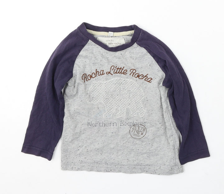 RJR.John Rocha Boys Multicoloured Polyester Basic T-Shirt Size 2-3 Years Round Neck