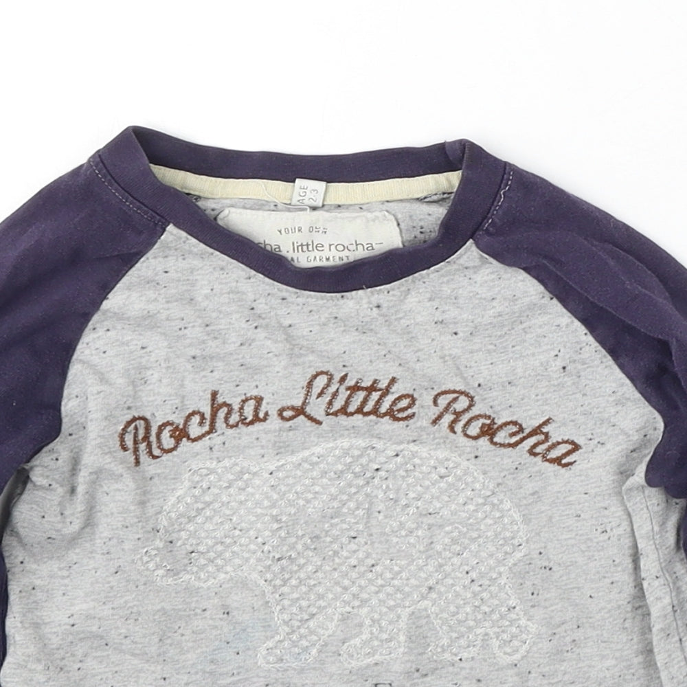 RJR.John Rocha Boys Multicoloured Polyester Basic T-Shirt Size 2-3 Years Round Neck