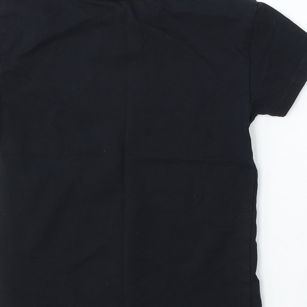 Disney Girls Black Cotton Basic T-Shirt Size 7-8 Years Round Neck - Minnie Mouse