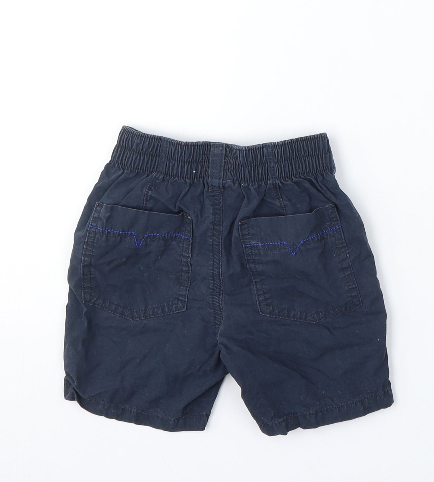 NEXT Boys Blue Cotton Chino Shorts Size 2-3 Years Regular Drawstring