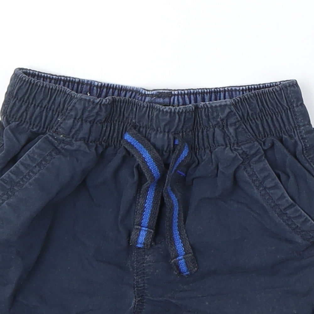 NEXT Boys Blue Cotton Chino Shorts Size 2-3 Years Regular Drawstring