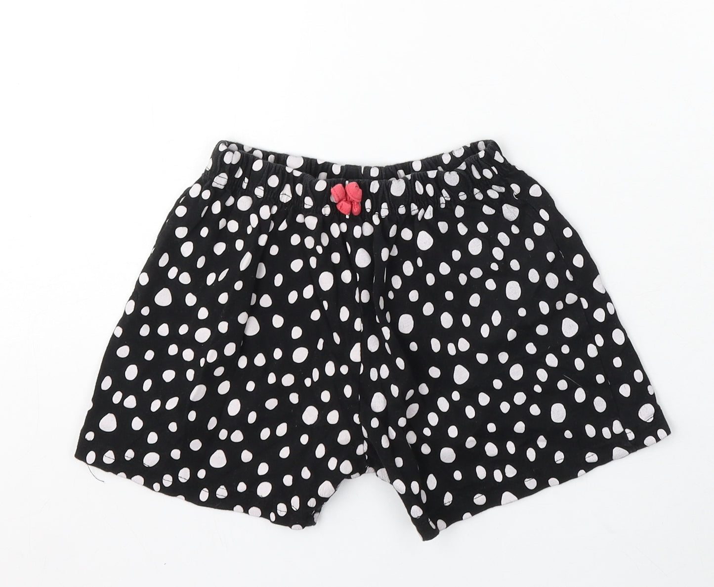 Disney Girls Black Geometric Polyester Sweat Shorts Size 7-8 Years Regular