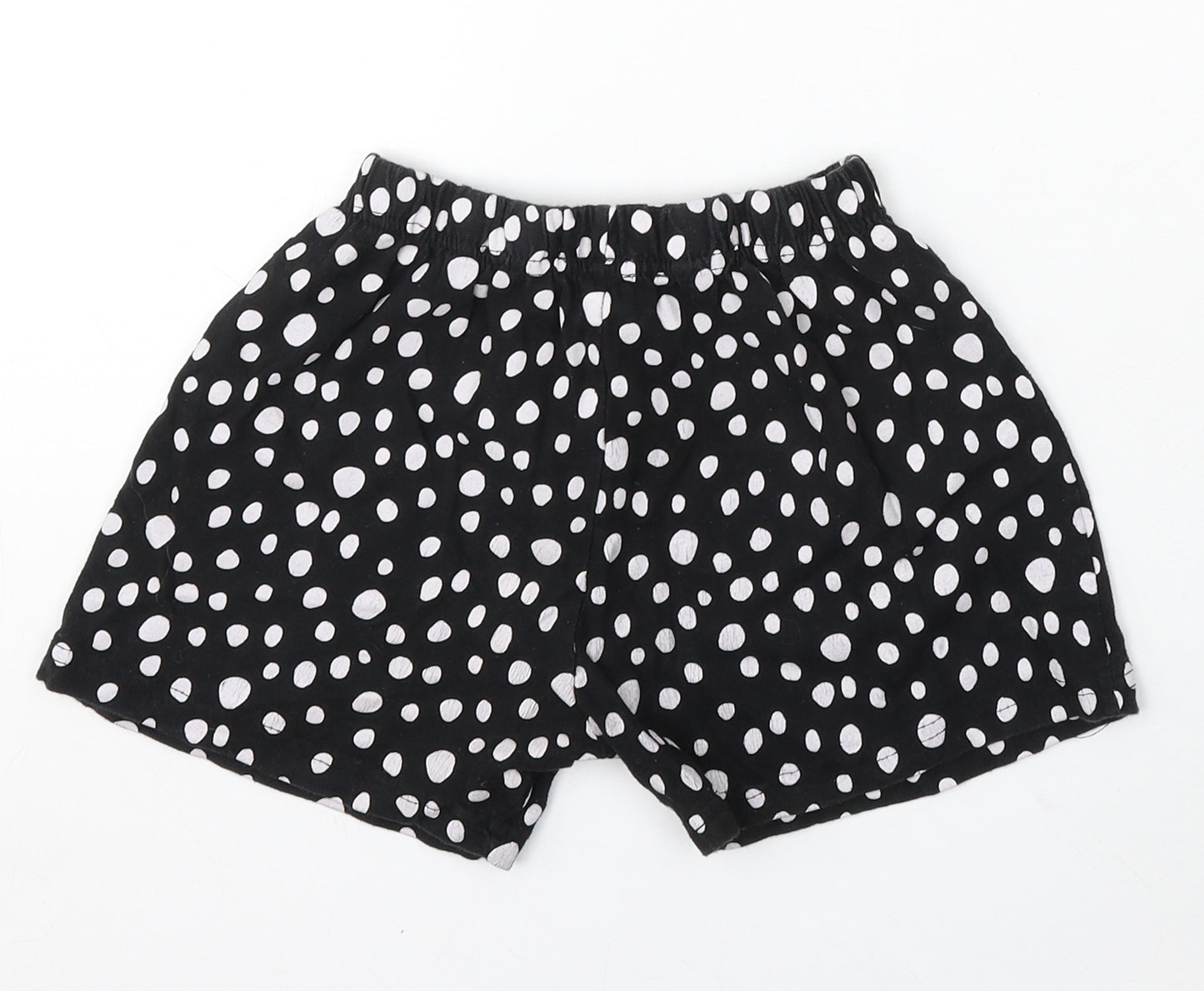 Disney Girls Black Geometric Polyester Sweat Shorts Size 7-8 Years Regular