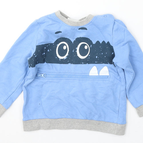 So Cute Girls Blue Polyester Pullover Sweatshirt Size 2-3 Years - Monster