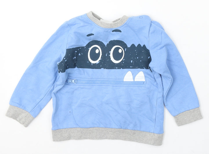 So Cute Girls Blue Polyester Pullover Sweatshirt Size 2-3 Years - Monster