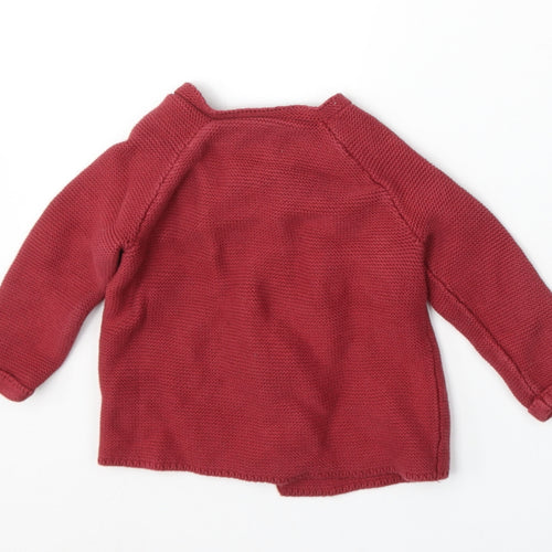 George Girls Red Cotton Cardigan Jumper Size 6-9 Months Button