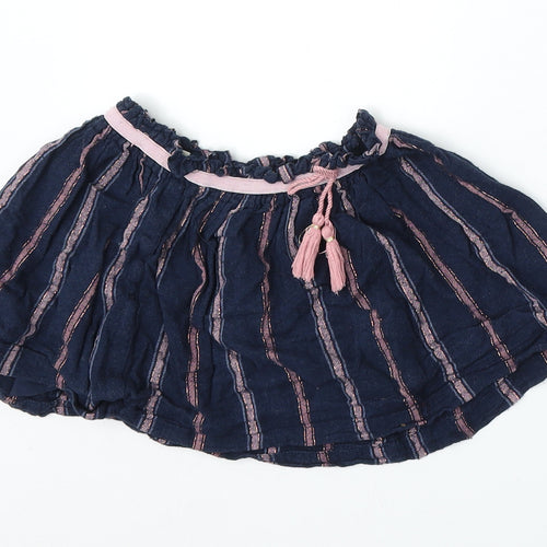 Sfera Girls Blue Striped Cotton Skater Skirt Size 4-5 Years Regular