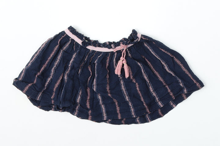 Sfera Girls Blue Striped Cotton Skater Skirt Size 4-5 Years Regular