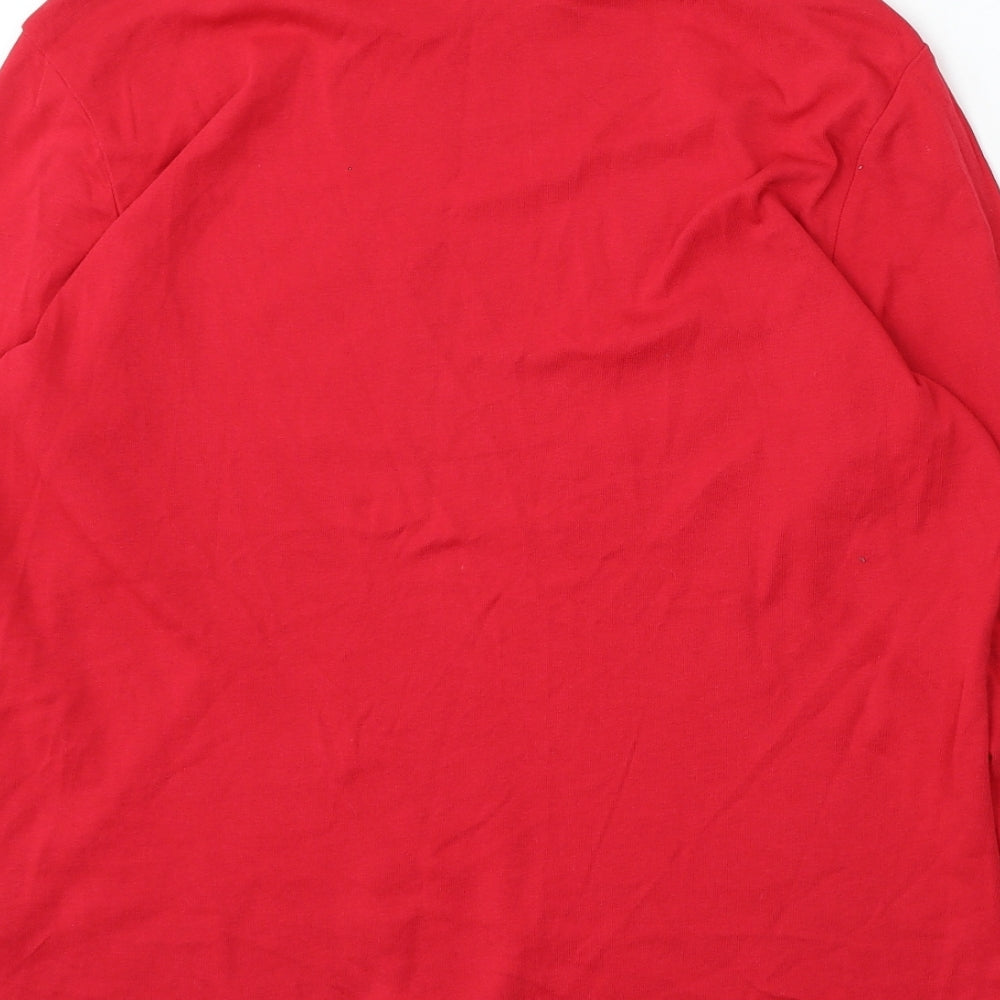 M&Co Womens Red Roll Neck Cotton Pullover Jumper Size 22