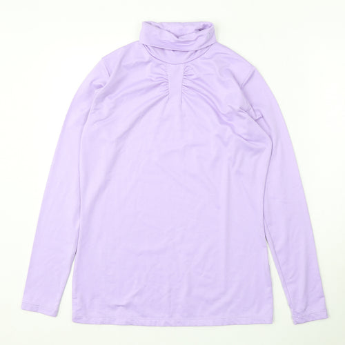 Green Lamb Womens Purple Roll Neck Polyester Pullover Jumper Size 10