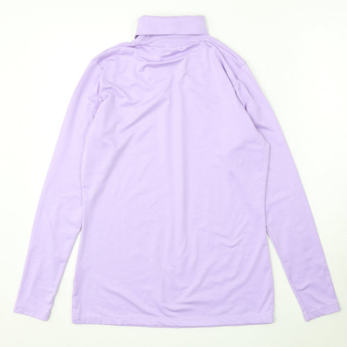 Green Lamb Womens Purple Roll Neck Polyester Pullover Jumper Size 10