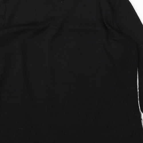 RJR.John Rocha Womens Black Round Neck Floral Viscose Pullover Jumper Size 12 - Floral detail
