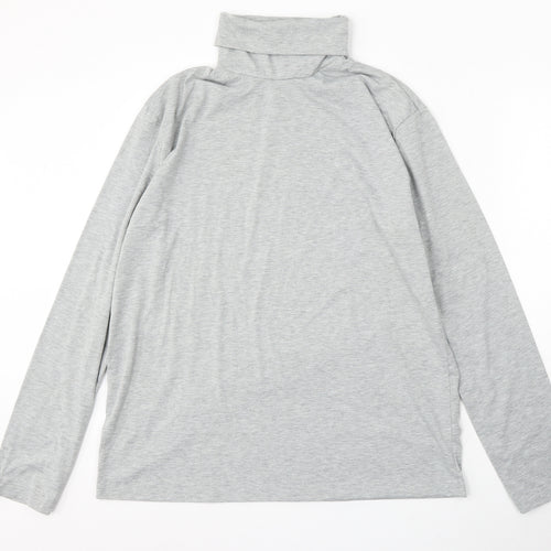 Preworn Mens Grey Roll Neck Polyester Pullover Jumper Size XL