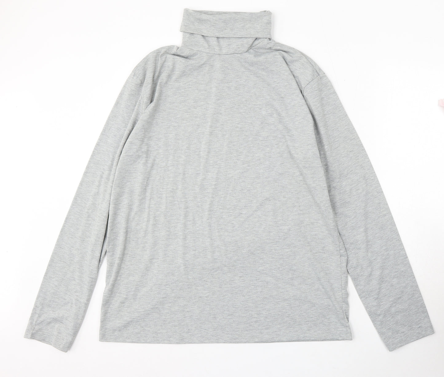Preworn Mens Grey Roll Neck Polyester Pullover Jumper Size XL