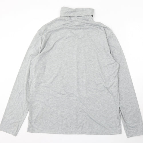 Preworn Mens Grey Roll Neck Polyester Pullover Jumper Size XL