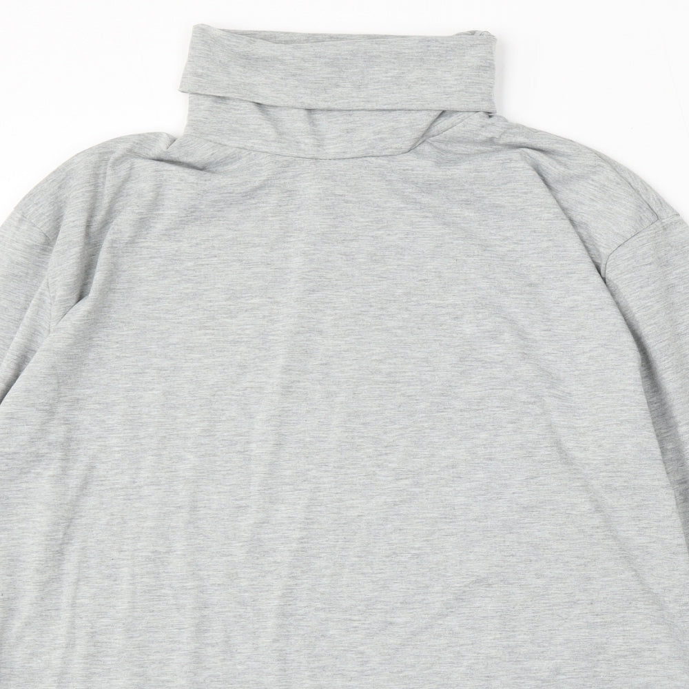 Preworn Mens Grey Roll Neck Polyester Pullover Jumper Size XL