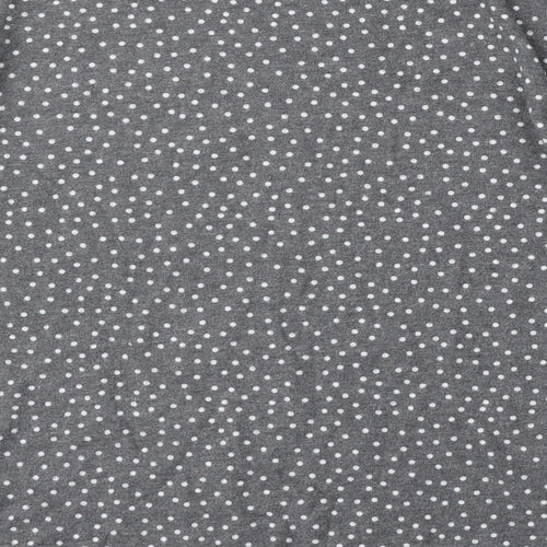 Preworn Womens Grey Round Neck Polka Dot Polyester Pullover Jumper Size 4