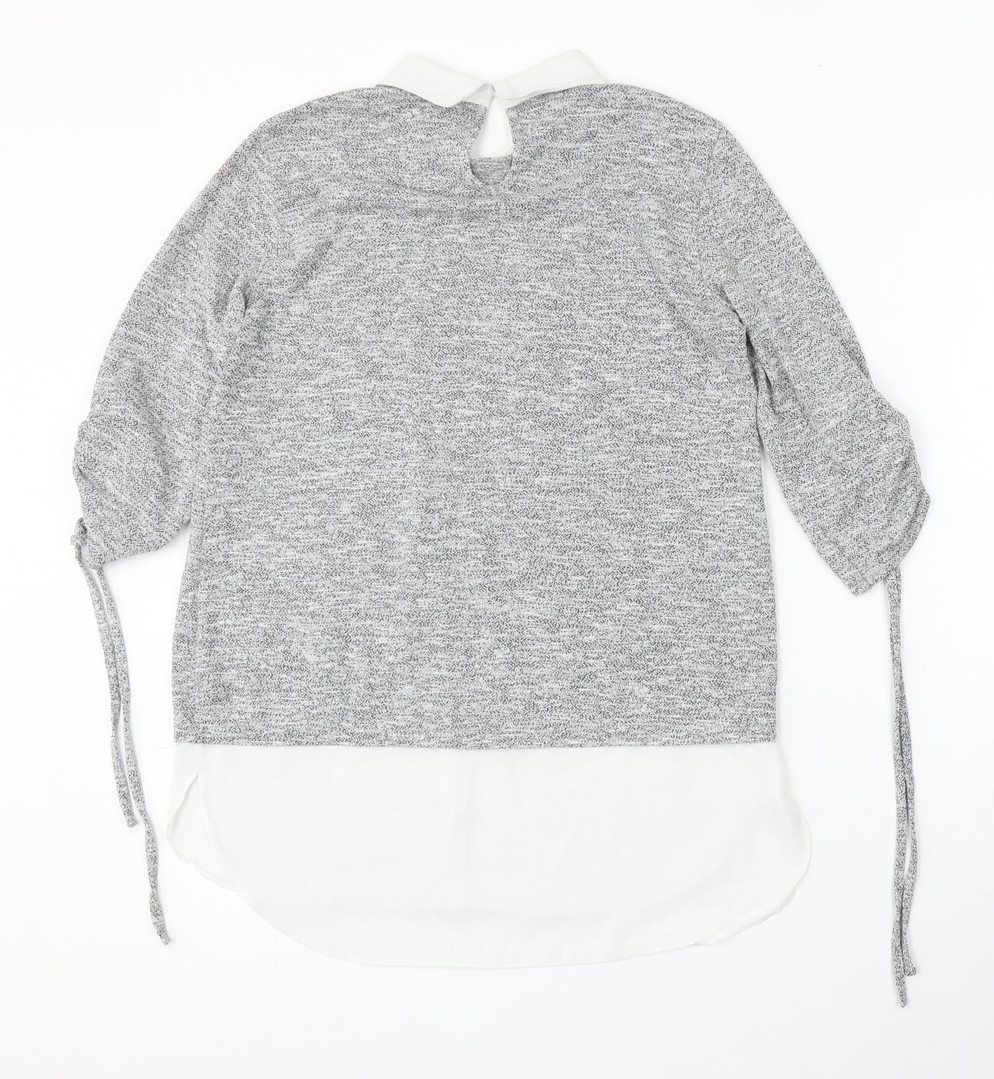 Dorothy Perkins Womens Grey Collared Polyester Pullover Jumper Size 10