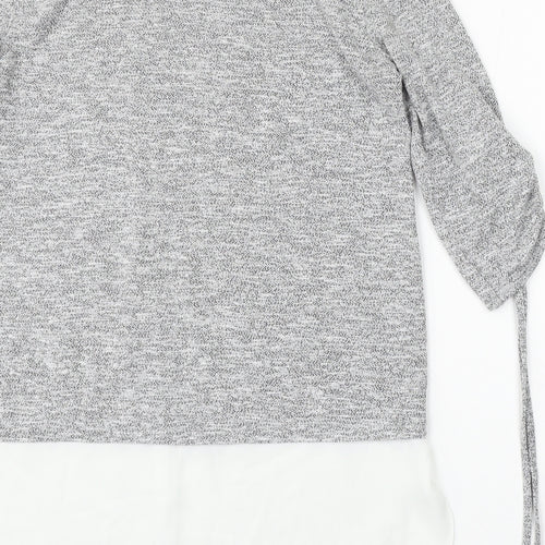 Dorothy Perkins Womens Grey Collared Polyester Pullover Jumper Size 10