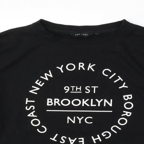 New Look Womens Black Polyester Pullover Sweatshirt Size 14