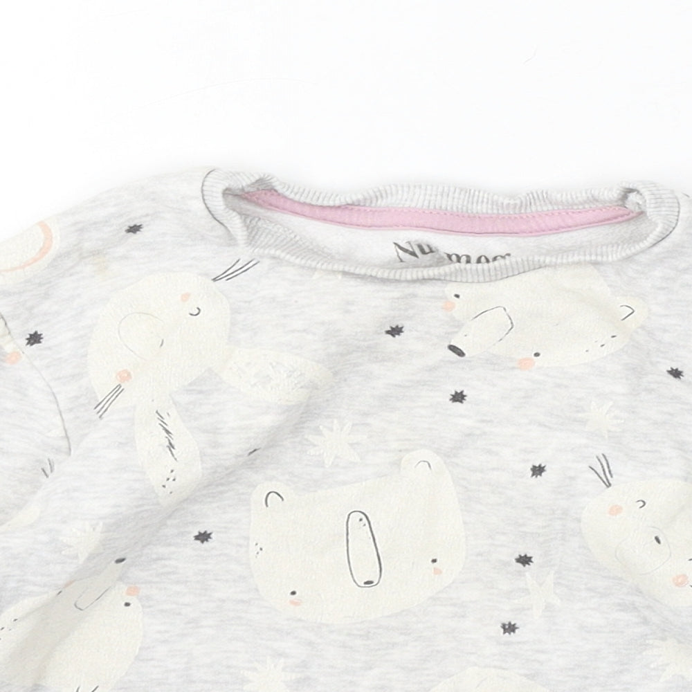 Nutmeg Boys Grey Round Neck Cotton Pullover Jumper Size 2-3 Years - Cute Animals